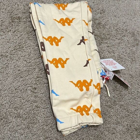 Kappa Size 8 Youth Sneek Man Multicolor Logo Joggers Sweatpants Beige Streetwear - Picture 5 of 13